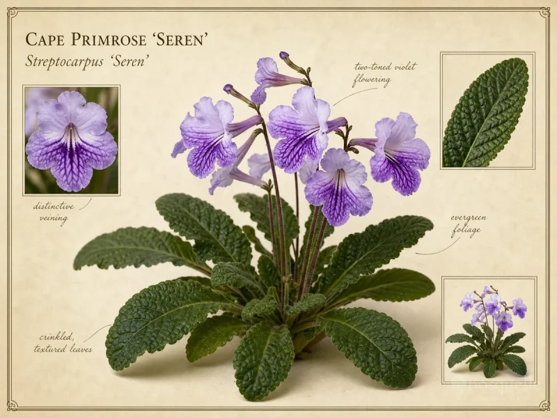 Cape Primrose ‘Seren’ (Streptocarpus ‘Seren’)