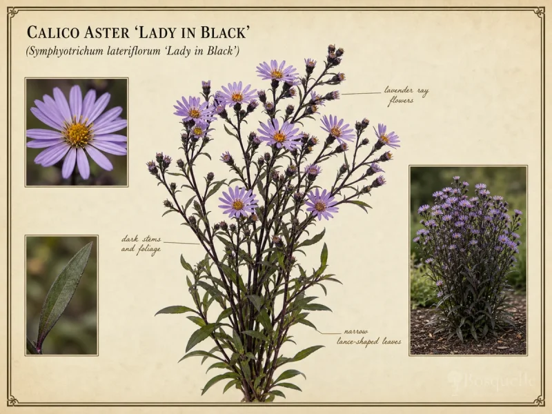 Calico Aster ‘Lady in Black’ (Symphyotrichum lateriflorum ‘Lady in Black’)