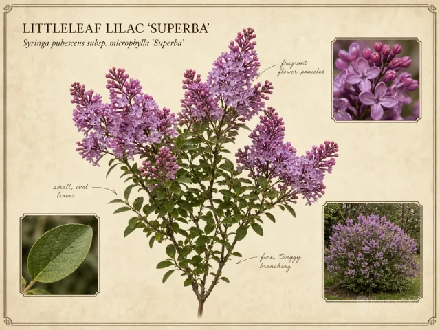 Littleleaf Lilac ‘Superba’ (Syringa pubescens subsp. microphylla ‘Superba’)