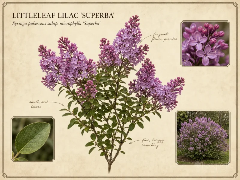 Littleleaf Lilac ‘Superba’ (Syringa pubescens subsp. microphylla ‘Superba’)