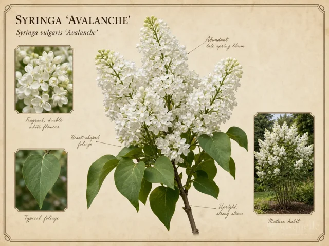 Syringa ‘Avalanche’ (Syringa vulgaris ‘Avalanche’)
