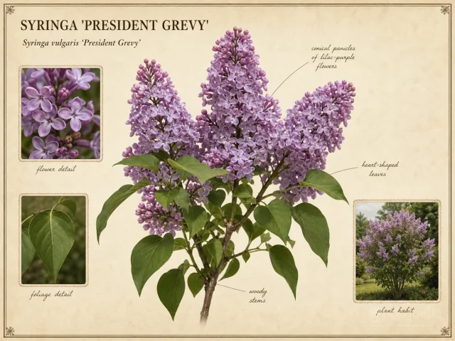 Syringa ‘President Grevy’ (Syringa vulgaris ‘President Grevy’)