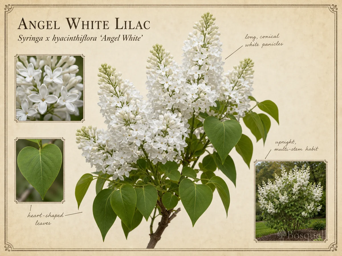 Angel White Lilac (Syringa x hyacinthiflora ‘Angel White’)