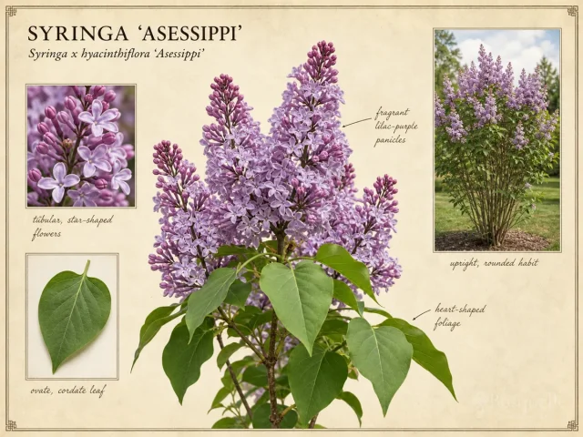 Syringa ‘Asessippi’ (Syringa x hyacinthiflora ‘Asessippi’)