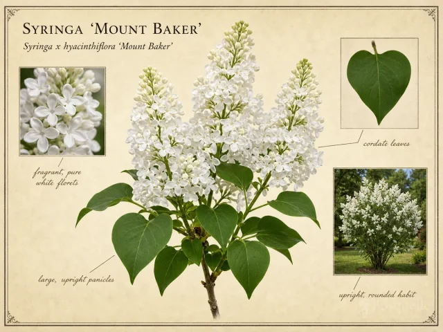 Syringa ‘Mount Baker’ (Syringa x hyacinthiflora ‘Mount Baker’)