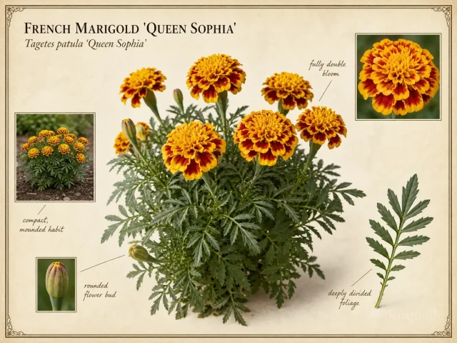French Marigold ‘Queen Sophia’ (Tagetes patula ‘Queen Sophia’)