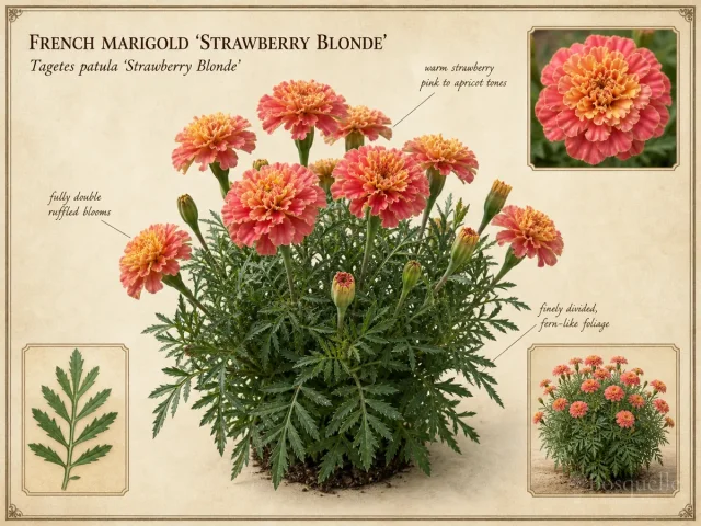 French Marigold ‘Strawberry Blonde’ (Tagetes patula ‘Strawberry Blonde’)
