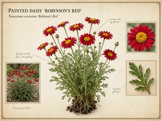 Painted Daisy ‘Robinson’s Red’ (Tanacetum coccineum ‘Robinson’s Red’)