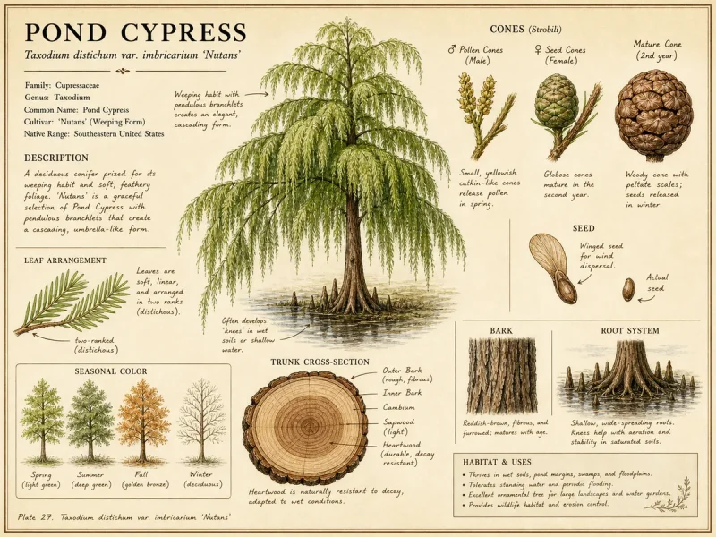 Pond Cypress (Taxodium distichum var. imbricarium ‘Nutans’)