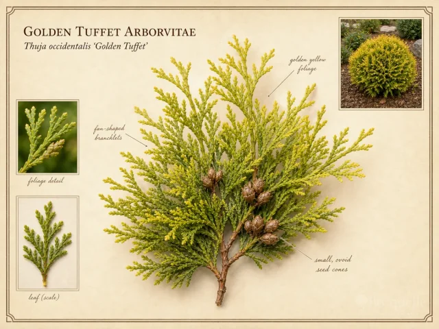 Golden Tuffet Arborvitae (Thuja occidentalis ‘Golden Tuffet’)