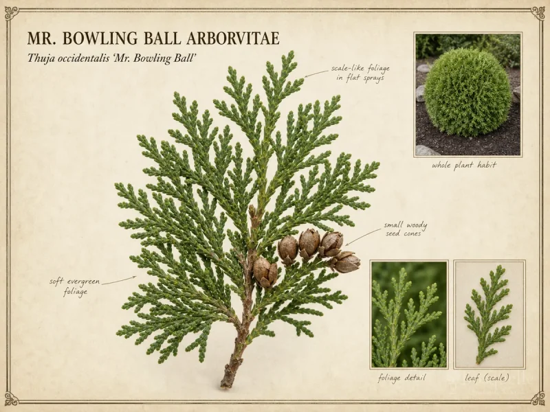 Mr. Bowling Ball Arborvitae (Thuja occidentalis ‘Mr. Bowling Ball’)