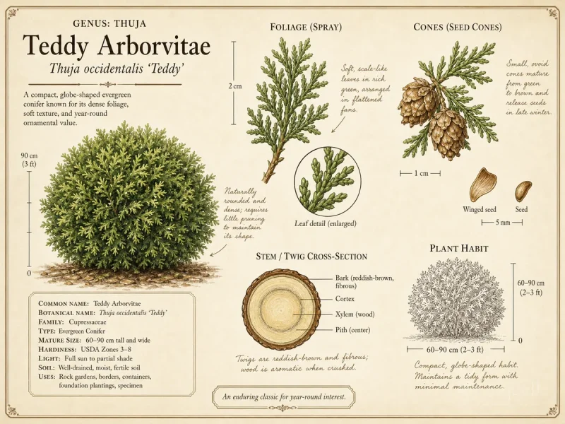 Teddy Arborvitae (Thuja occidentalis ‘Teddy’)