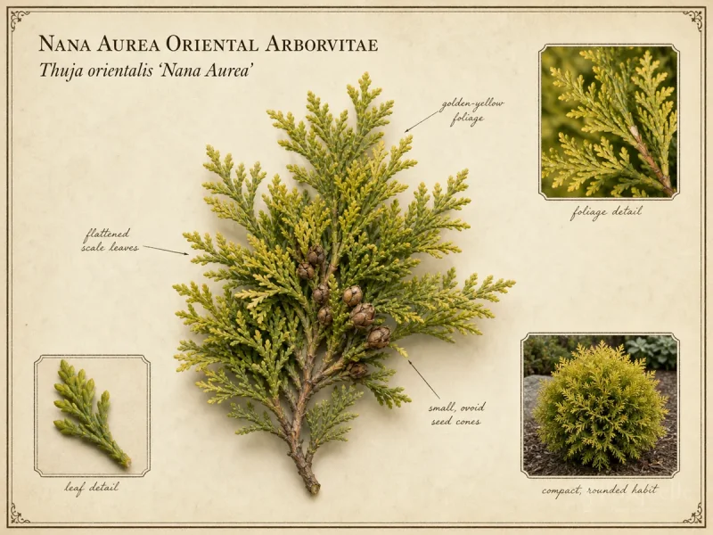 Nana Aurea Oriental Arborvitae (Thuja orientalis ‘Nana Aurea’)