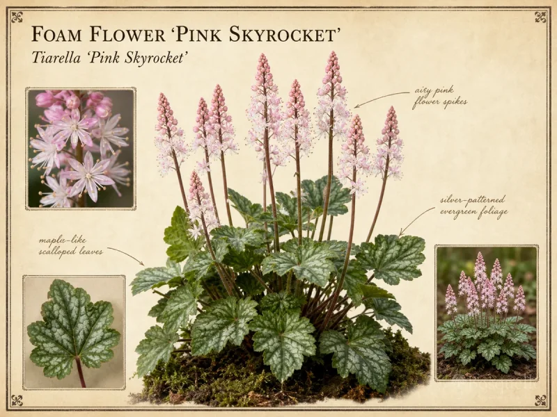 Foam Flower ‘Pink Skyrocket’ (Tiarella ‘Pink Skyrocket’)