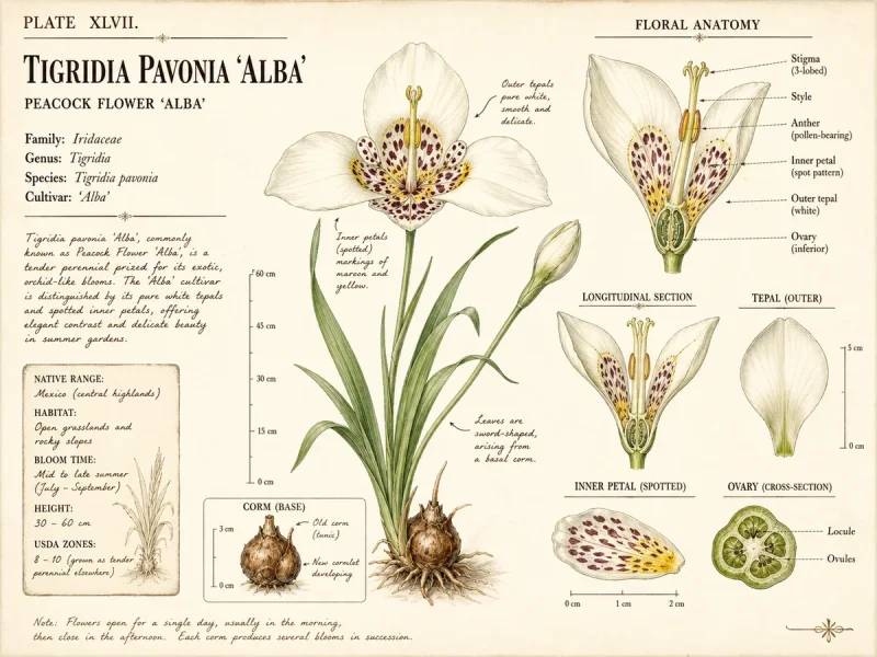 Peacock Flower ‘Alba’ (Tigridia pavonia ‘Alba’)