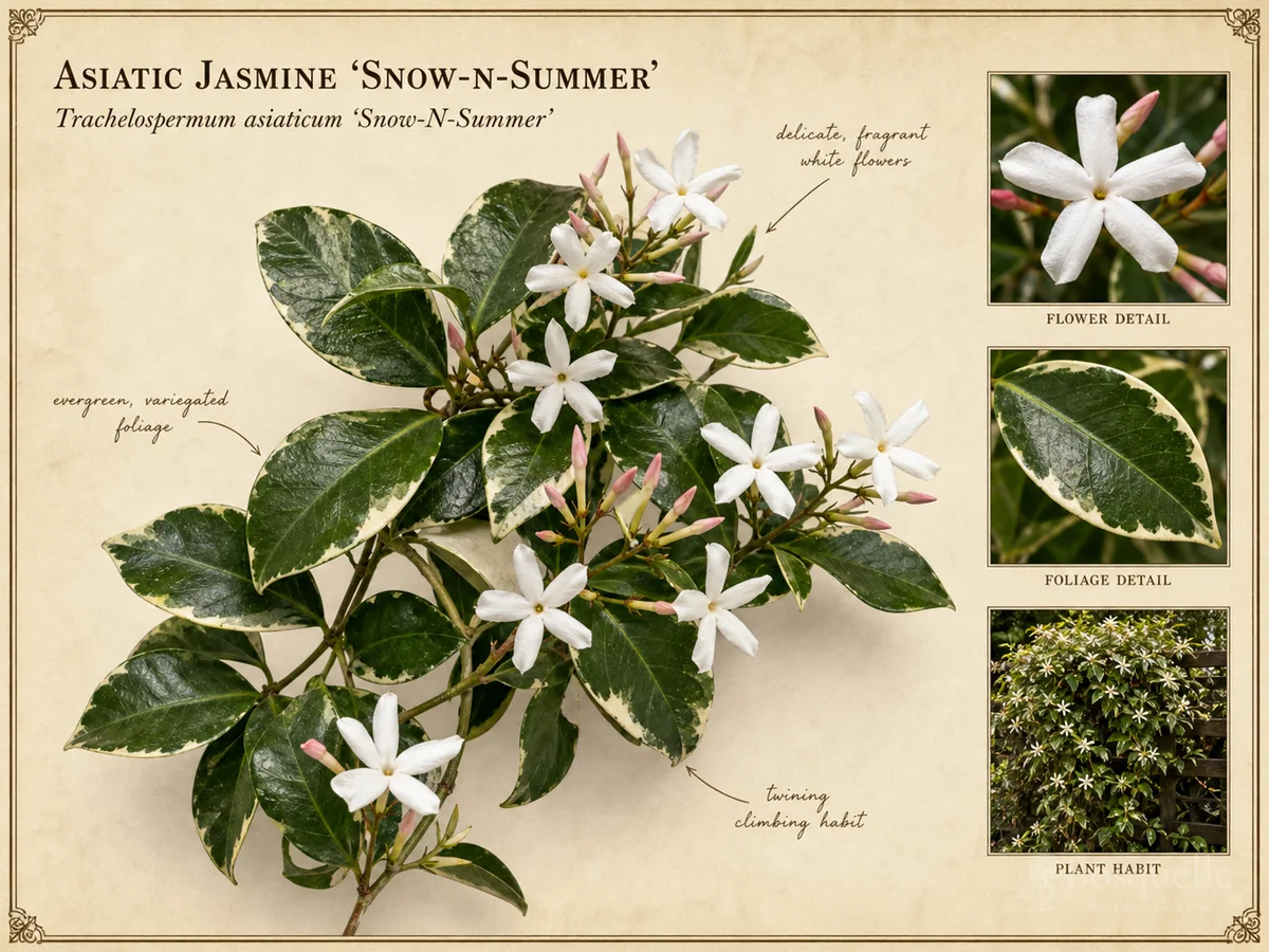 Asiatic Jasmine ‘Snow-N-Summer’ (Trachelospermum asiaticum ‘Snow-N-Summer’)