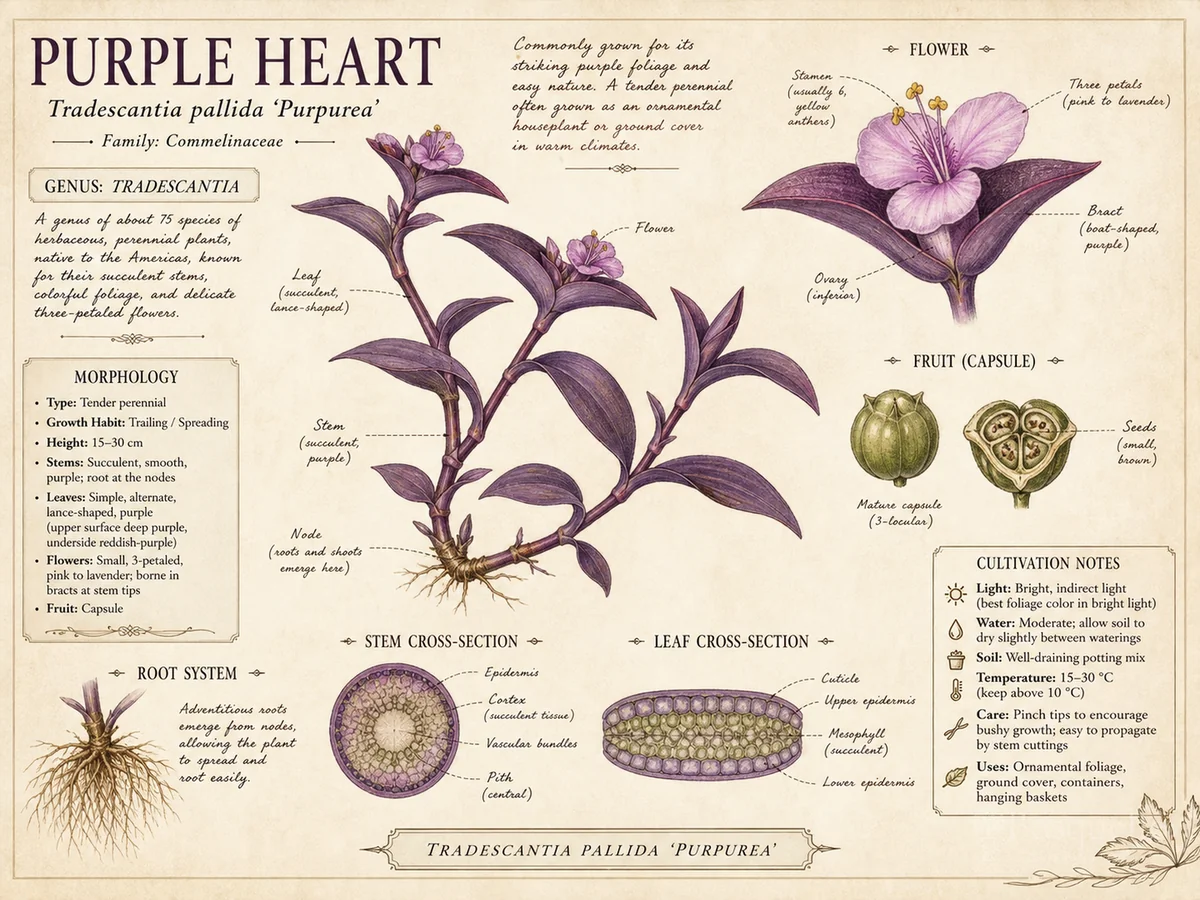 Purple Heart (Tradescantia pallida ‘Purpurea’)