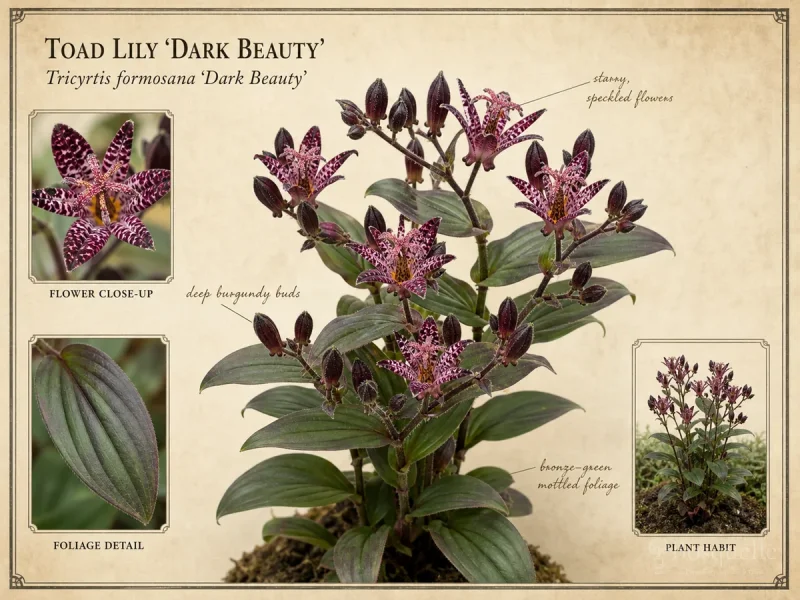 Toad Lily ‘Dark Beauty’ (Tricyrtis formosana ‘Dark Beauty’)
