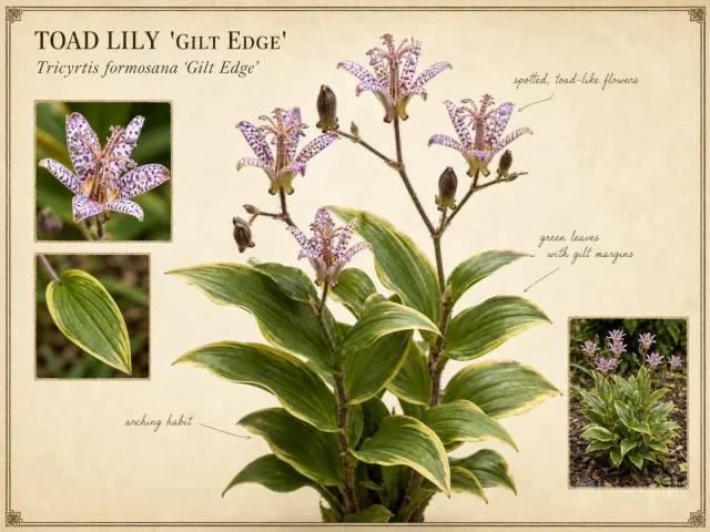 Toad Lily ‘Gilt Edge’ (Tricyrtis formosana ‘Gilt Edge’)