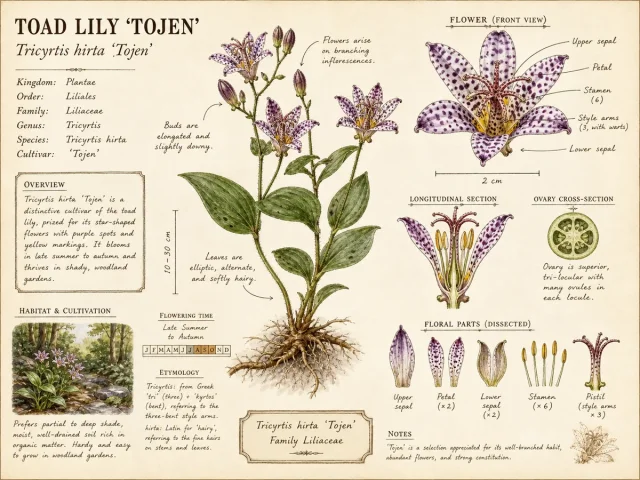Toad Lily ‘Tojen’ (Tricyrtis hirta ‘Tojen’)