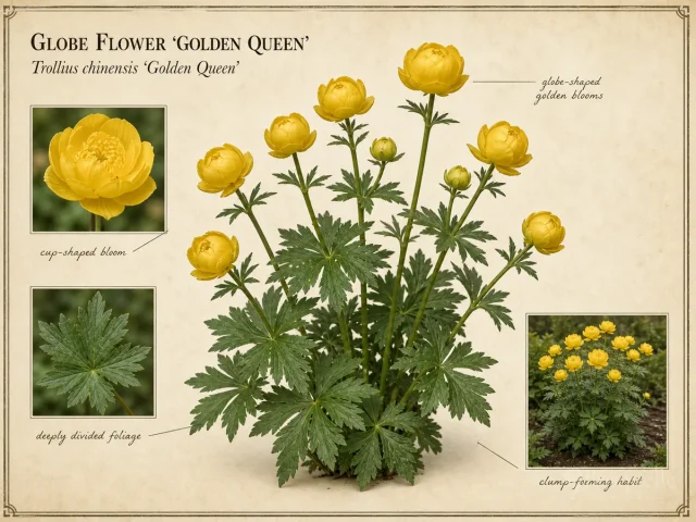 Globe Flower ‘Golden Queen’ (Trollius chinensis ‘Golden Queen’)