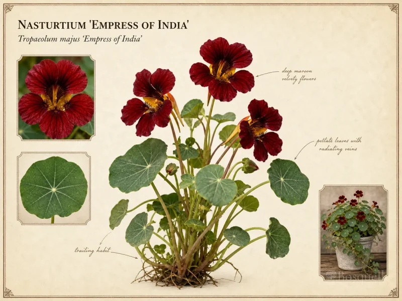 Nasturtium ‘Empress of India’ (Tropaeolum majus ‘Empress of India’)
