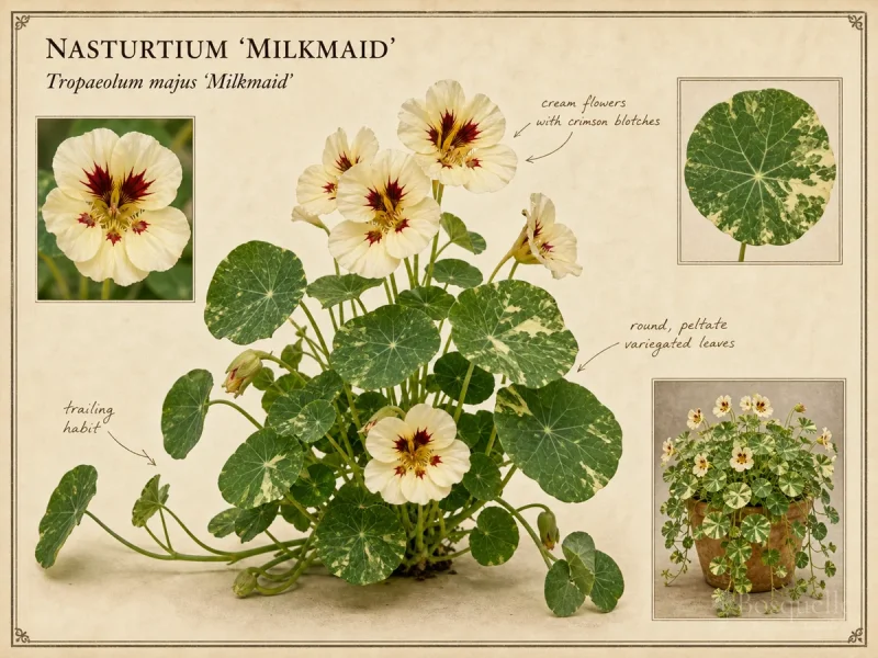 Nasturtium ‘Milkmaid’ (Tropaeolum majus ‘Milkmaid’)
