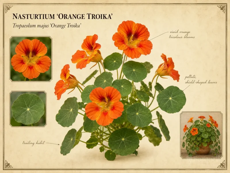 Nasturtium ‘Orange Troika’ (Tropaeolum majus ‘Orange Troika’)