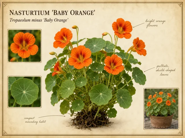Nasturtium ‘Baby Orange’ (Tropaeolum minus ‘Baby Orange’)