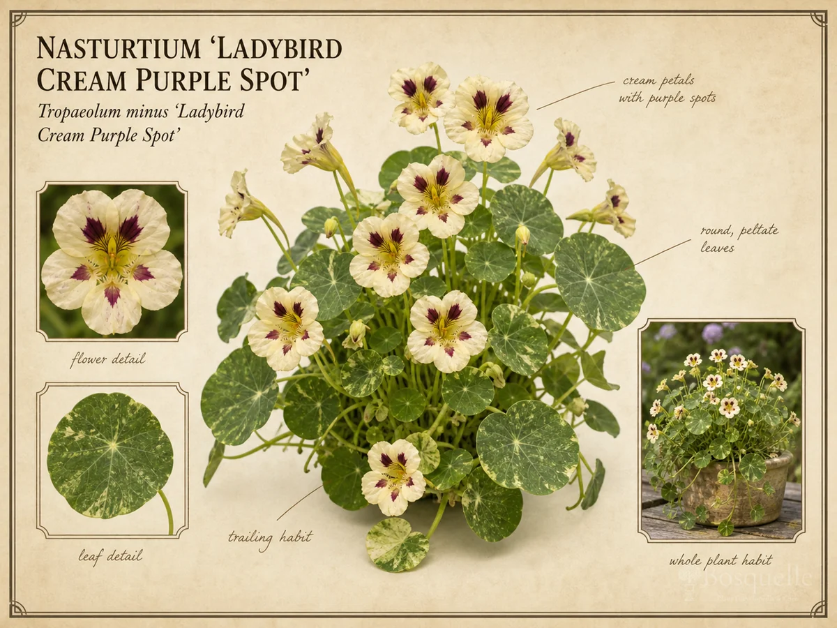 Nasturtium 'Ladybird Cream Purple Spot'