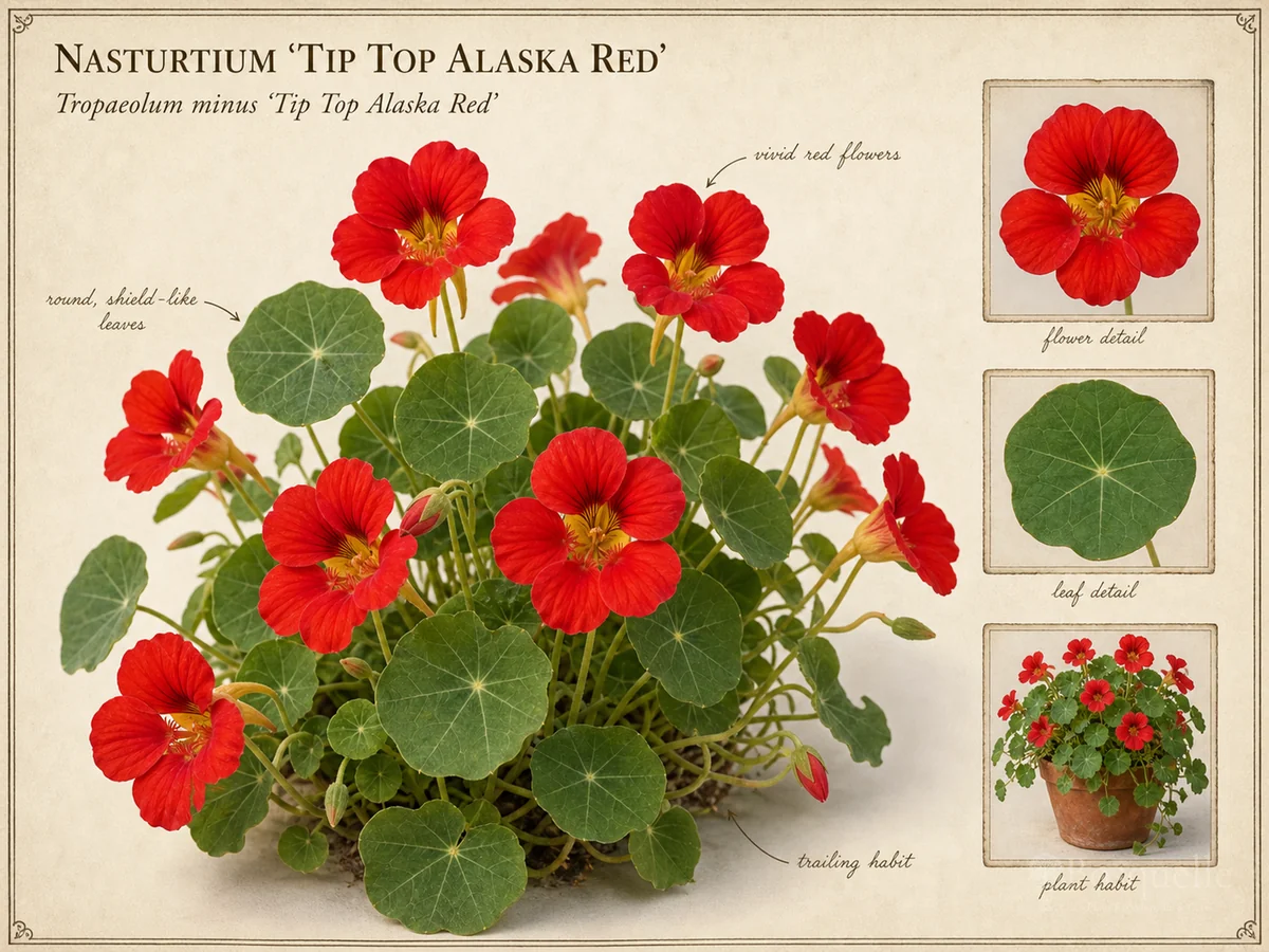 Nasturtium 'Tip Top Alaska Red'