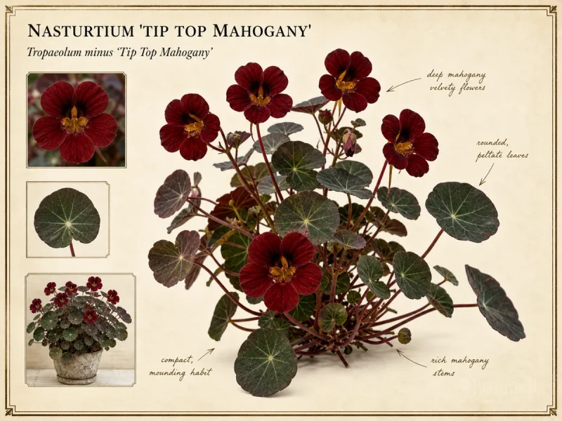 Nasturtium ‘Tip Top Mahogany’ (Tropaeolum minus ‘Tip Top Mahogany’)