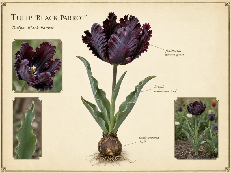 Tulip 'Black Parrot' — Parrot tulips (15)