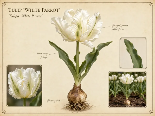 Tulip 'White Parrot'
