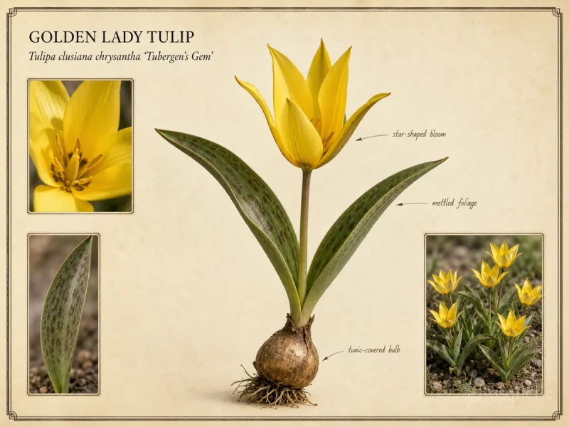 Golden Lady Tulip (Tulipa clusiana chrysantha ‘Tubergen’s Gem’)