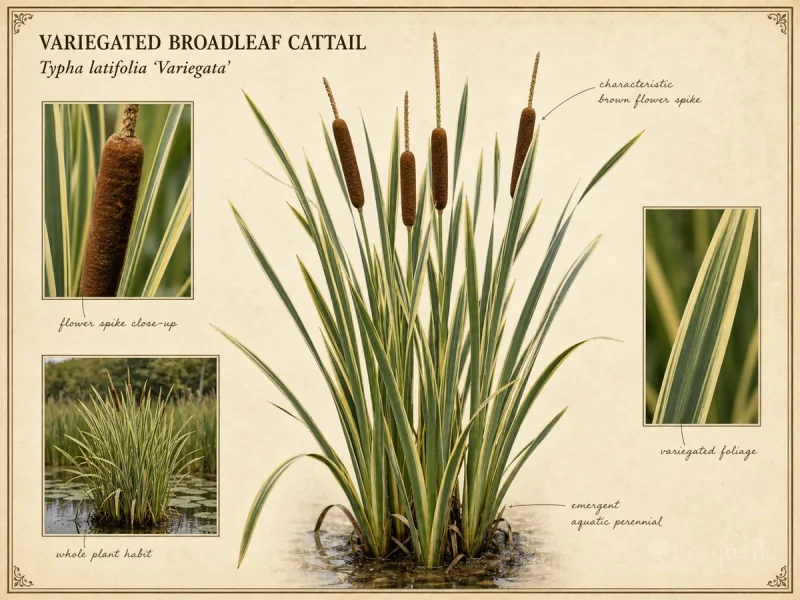 Variegated Broadleaf Cattail (Typha latifolia ‘Variegata’)