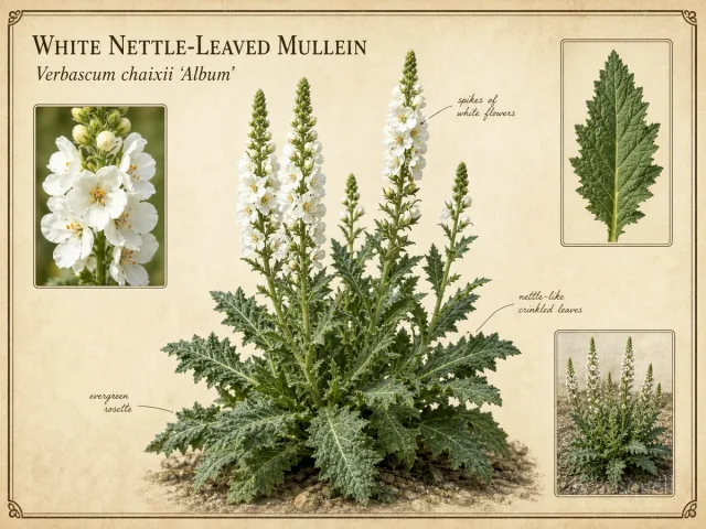 White Nettle-Leaved Mullein (Verbascum chaixii ‘Album’)