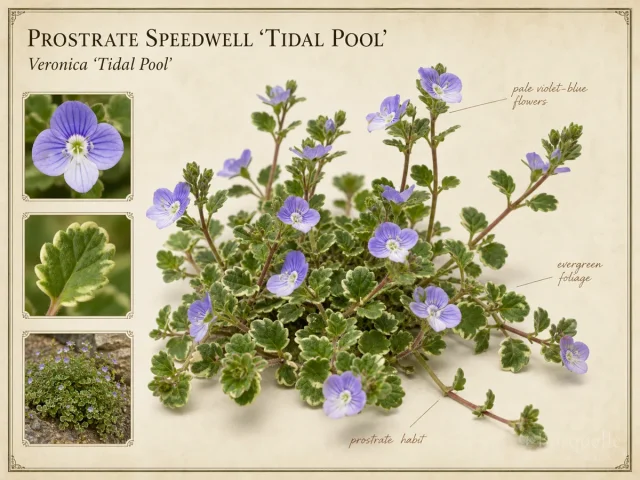 Prostrate Speedwell 'Tidal Pool' — Sun, drain, and spike vs mat