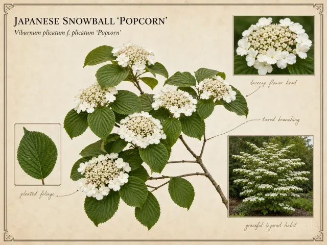 Japanese Snowball ‘Popcorn’ (Viburnum plicatum f. plicatum ‘Popcorn’)