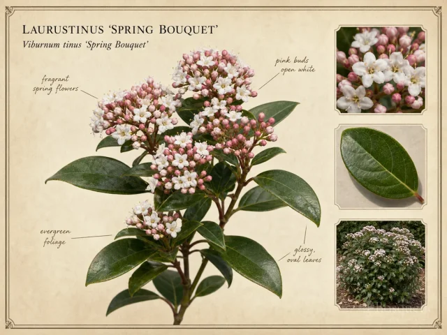 Laurustinus ‘Spring Bouquet’ (Viburnum tinus ‘Spring Bouquet’)