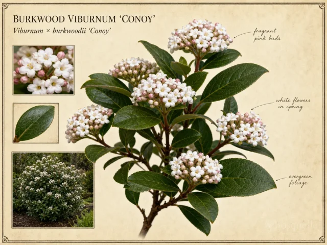 Burkwood Viburnum ‘Conoy’ (Viburnum × burkwoodii ‘Conoy’)