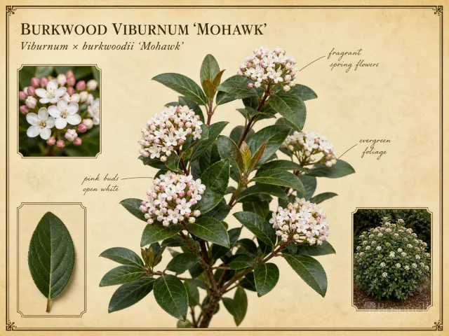 Burkwood Viburnum ‘Mohawk’ (Viburnum × burkwoodii ‘Mohawk’)