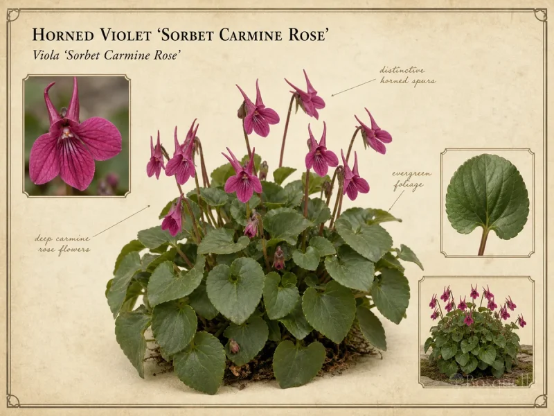 Horned Violet 'Sorbet Carmine Rose' — What shares cool weather and even moisture
