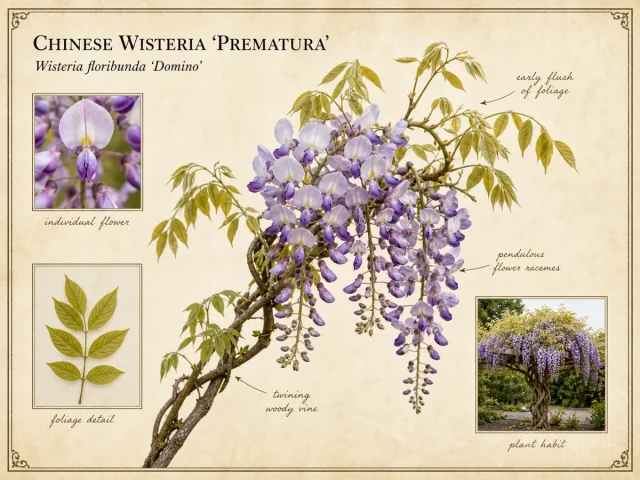 Chinese Wisteria ‘Prematura’ (Wisteria floribunda ‘Domino’)