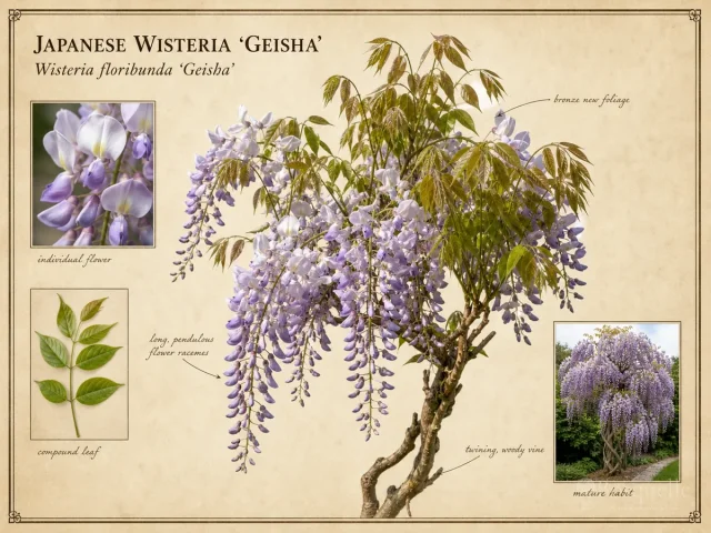 Japanese Wisteria ‘Geisha’ (Wisteria floribunda ‘Geisha’)