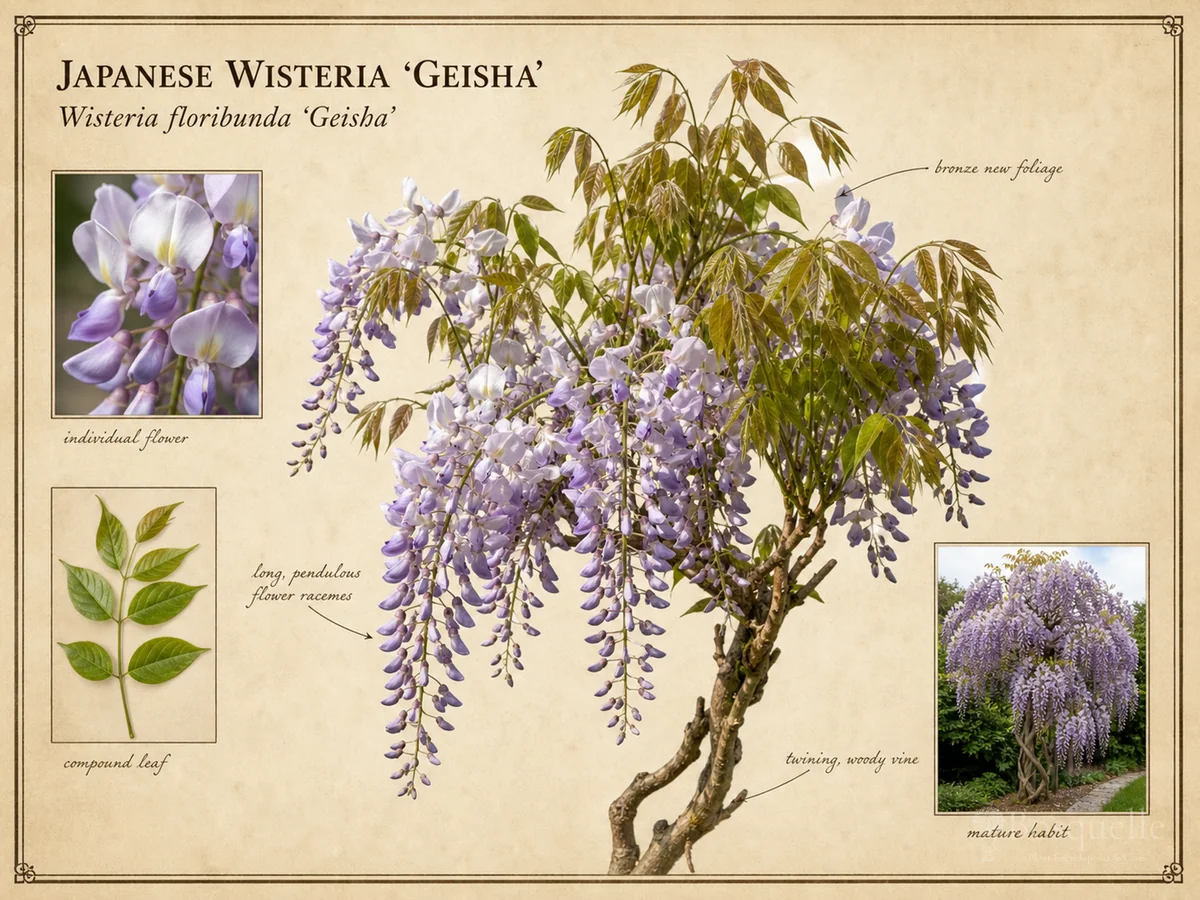 Japanese Wisteria ‘Geisha’ (Wisteria floribunda ‘Geisha’)
