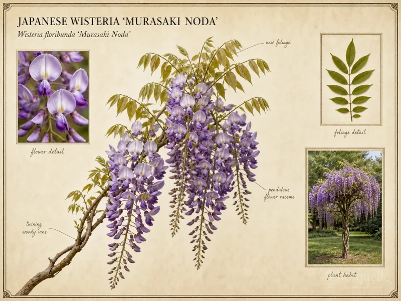 Japanese Wisteria ‘Murasaki Noda’ (Wisteria floribunda ‘Murasaki Noda’)