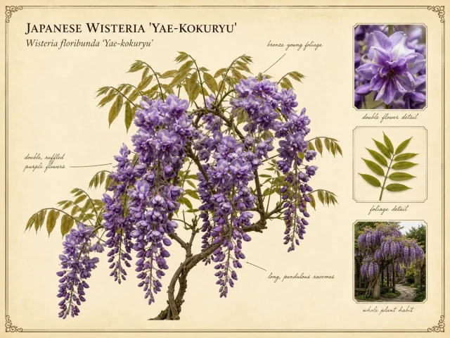 Japanese Wisteria ‘Yae-kokuryu’ (Wisteria floribunda ‘Yae-kokuryu’)
