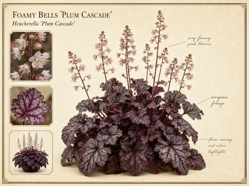Foamy Bells 'Plum Cascade' botanical diagram