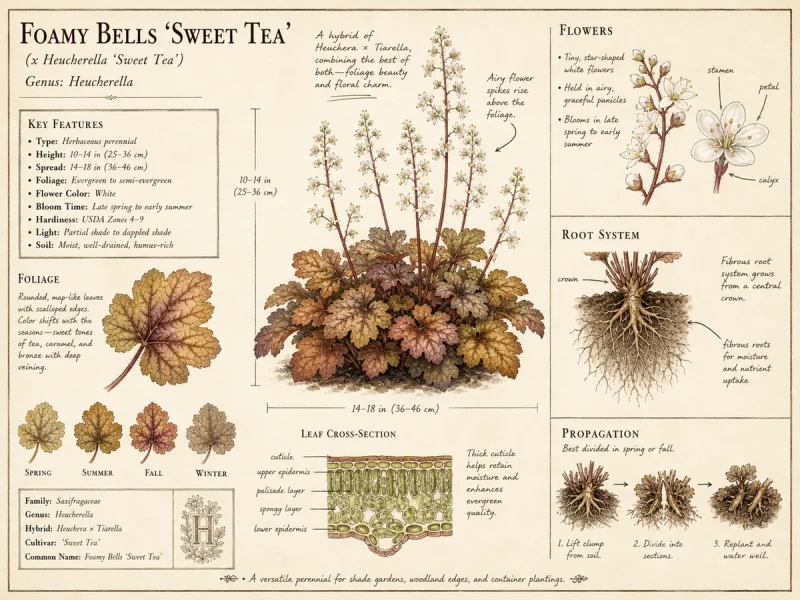 Foamy Bells 'Sweet Tea' — Give it part shade and moist, well-drai…